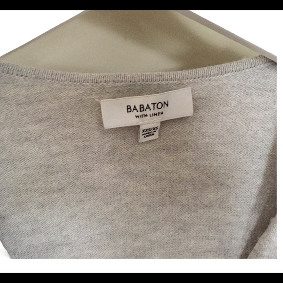 ARITZIA BABATON Baylor Sweater With Long Sleeves and V Cut Grey Size XXS-Small - Picture 10 of 12